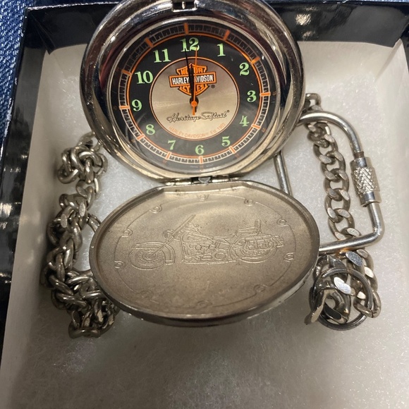 Harley Davidson Franklin mint Mens pocket watch needs battery - Picture 3 of 8